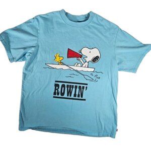 Snoopy Peanuts X Levi's Rowin' T-shirt Men's Size Medium Rowing Blue
